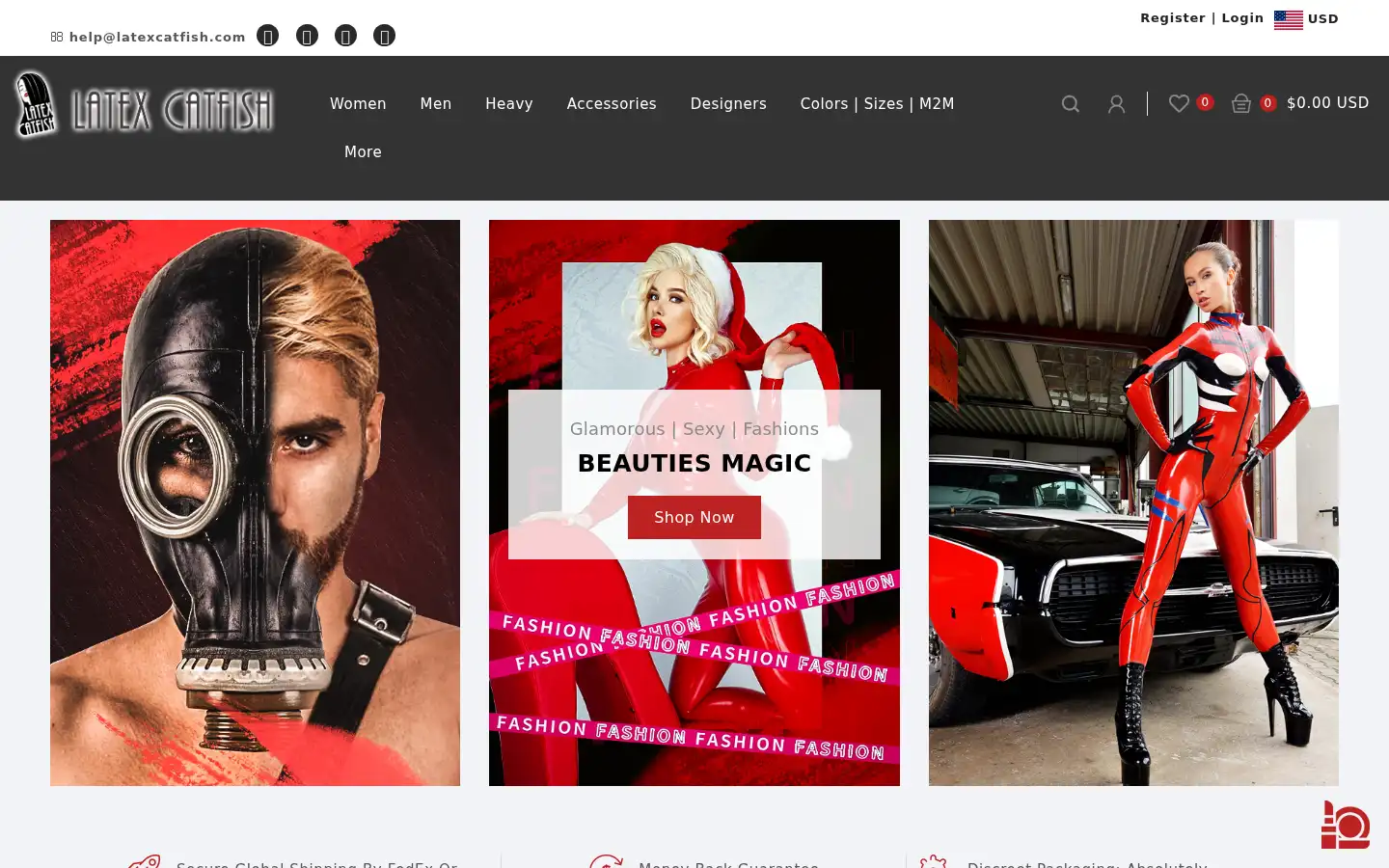 Screenshot of latexcatfish.com