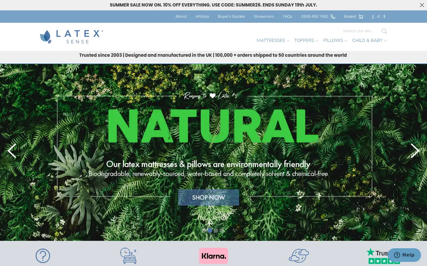 Screenshot of latexsense.co.uk