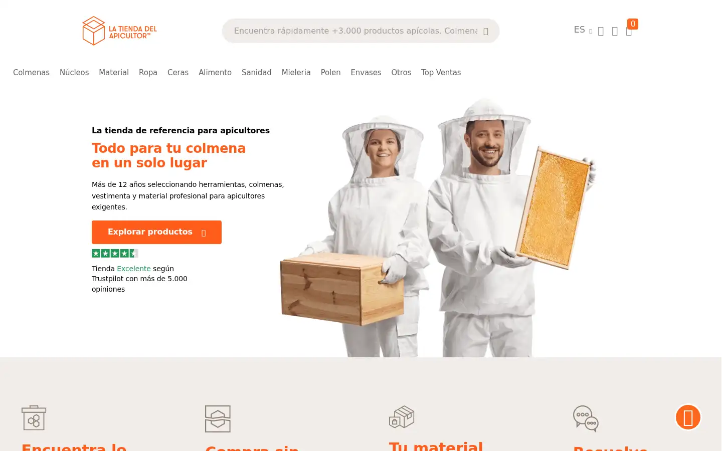 Screenshot of latiendadelapicultor.com