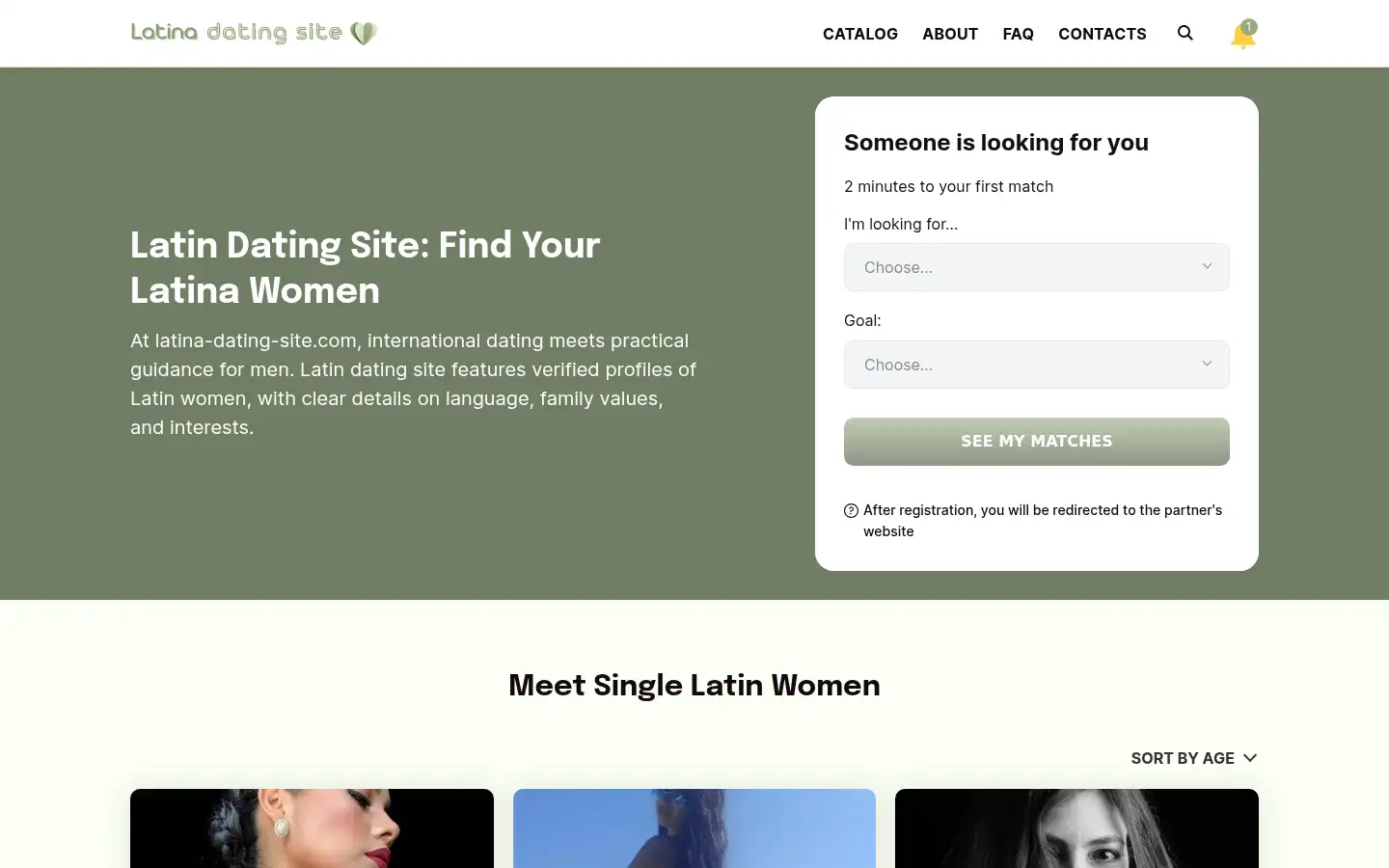 Screenshot of latina-dating-site.com