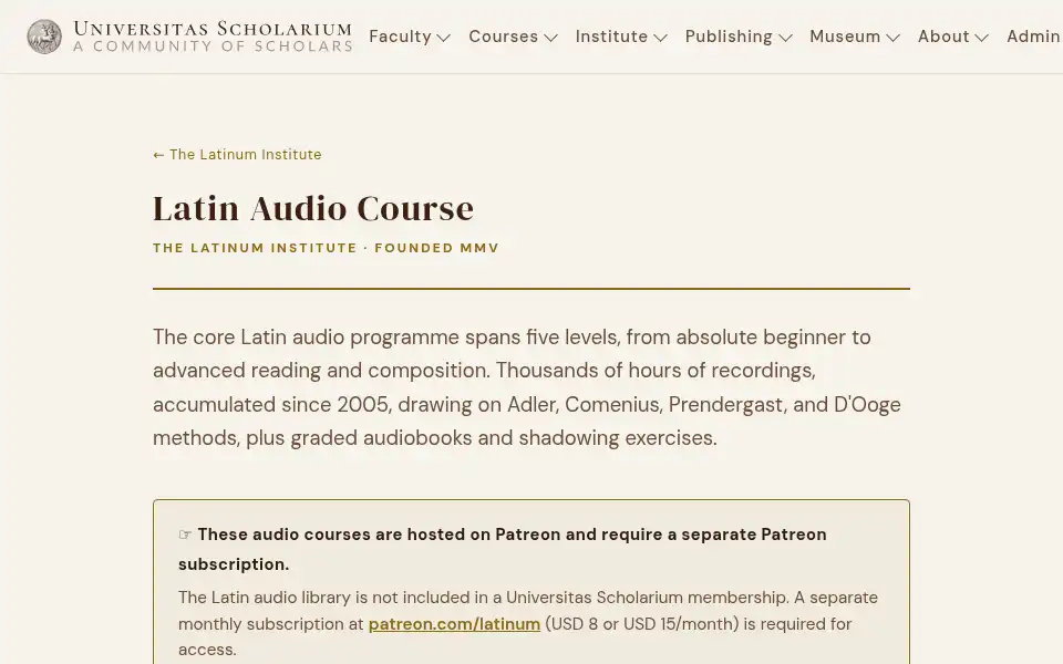 Screenshot of latinum.org.uk