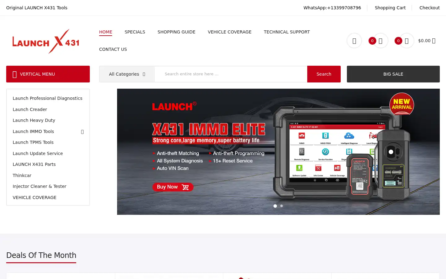 Screenshot of launch-x431.net