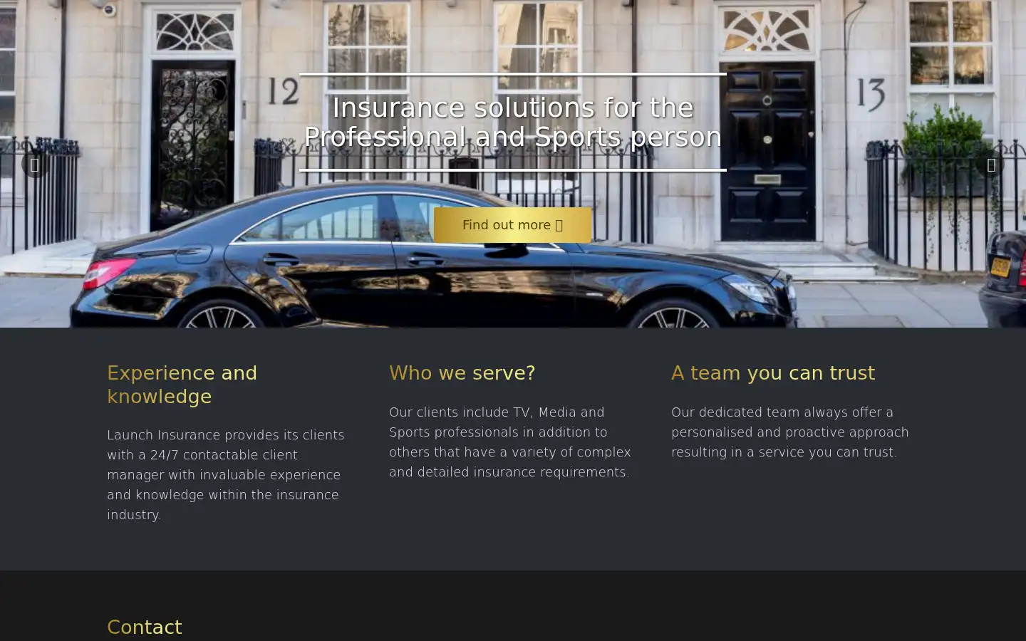 Screenshot of launchinsurance.co.uk