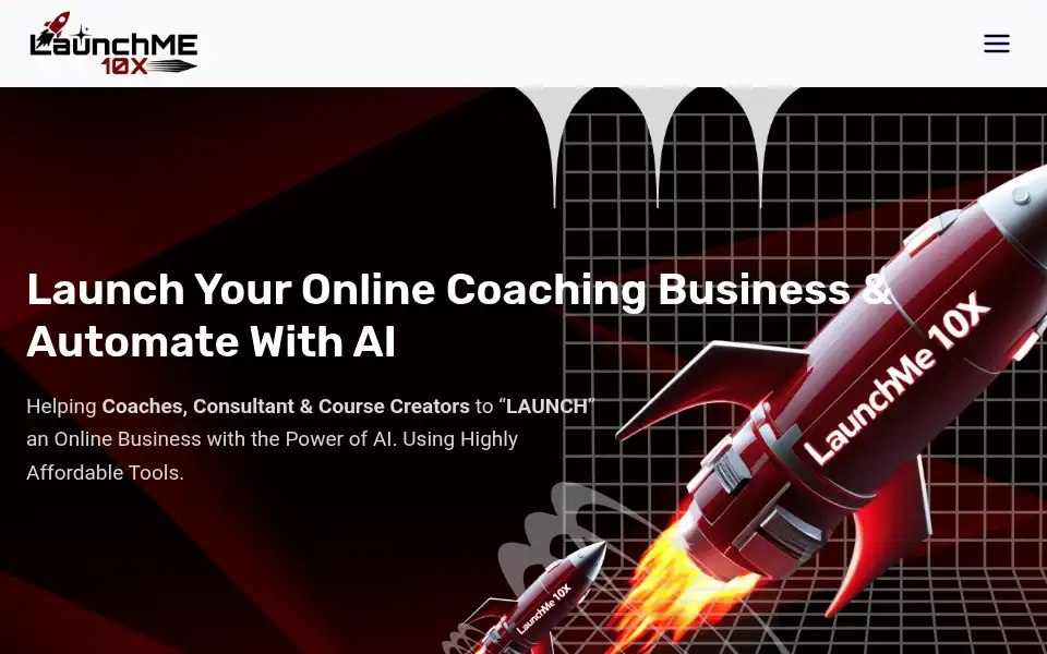 Screenshot of launchme10x.com