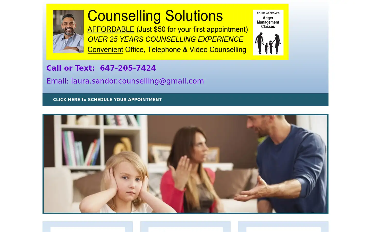 Screenshot of laura-sandor-counselling-solutions.ca