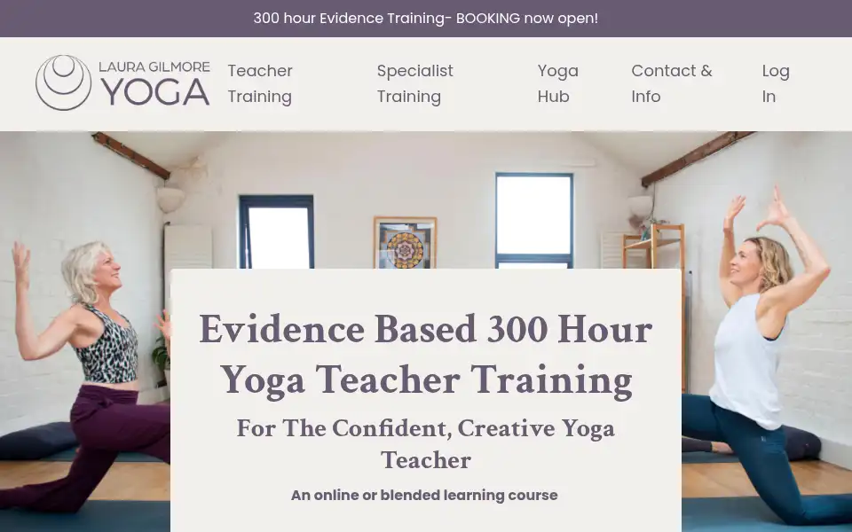 Screenshot of lauragilmoreyoga.co.uk