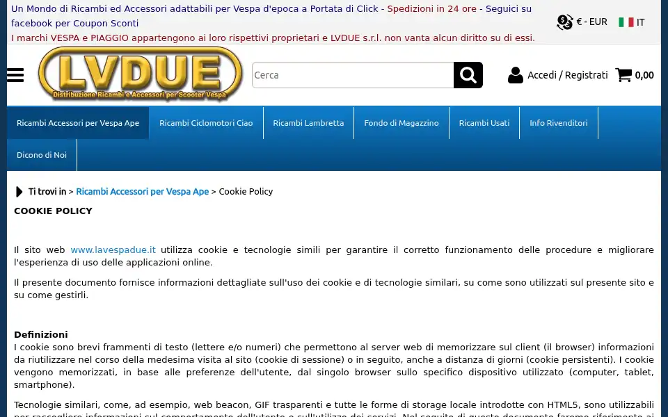 Screenshot of lavespadue.it