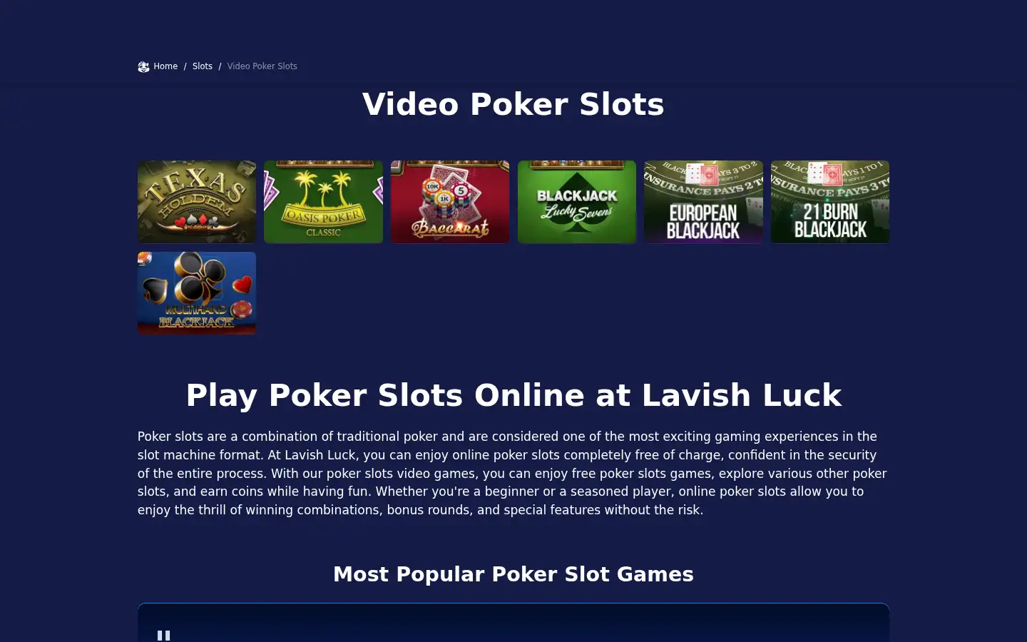 Screenshot of lavishluck.net