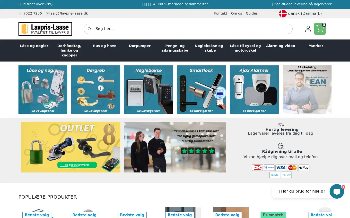 Screenshot of lavpris-laase.dk