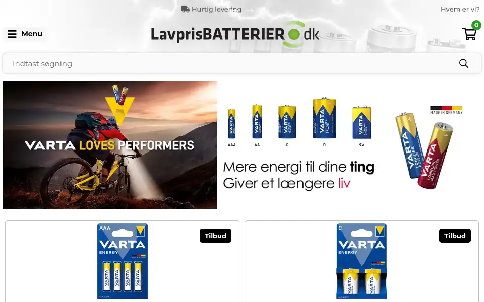 Screenshot of lavprisbatterier.dk