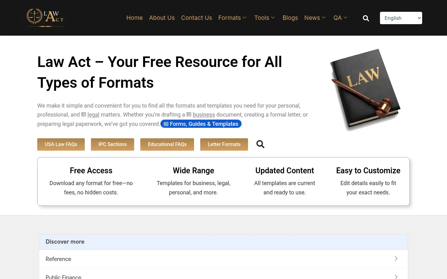 Screenshot of lawact.in