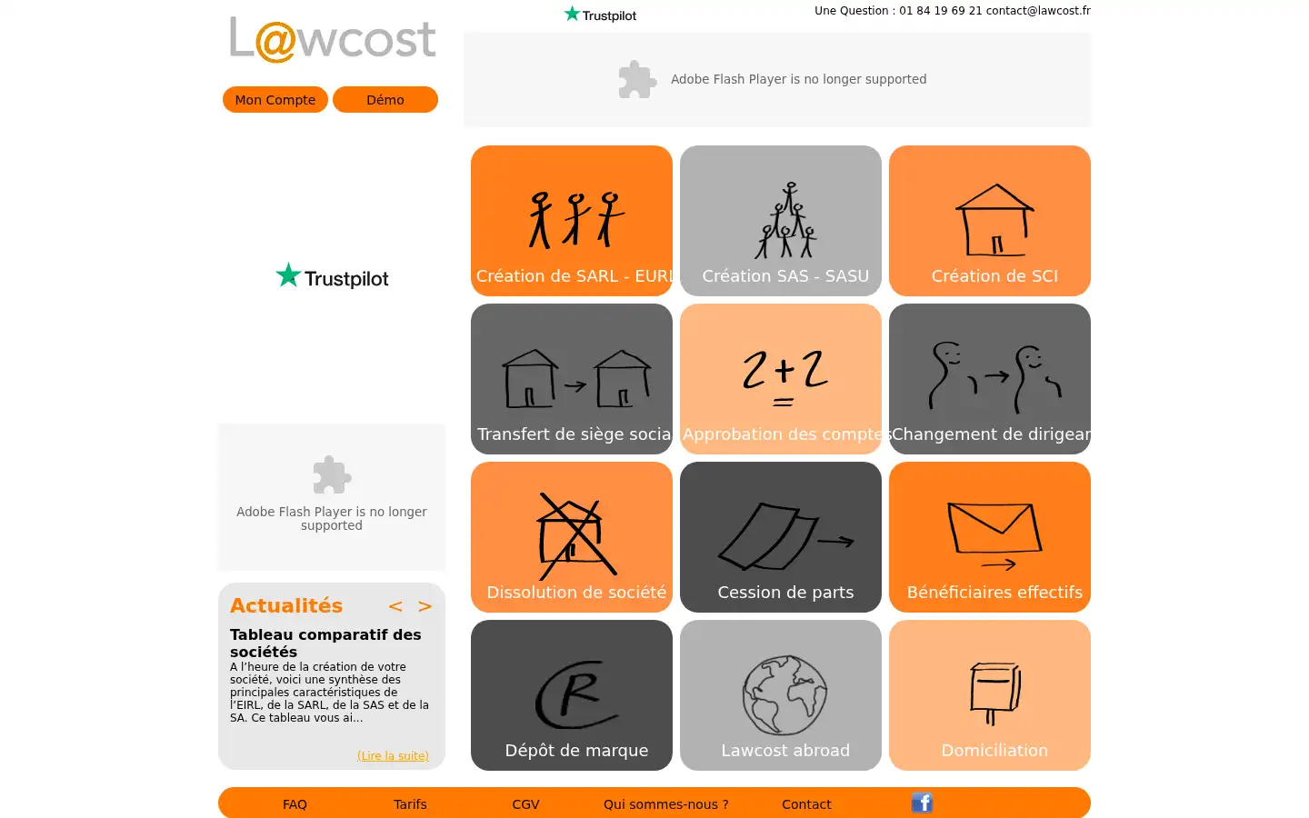Screenshot of lawcost.fr