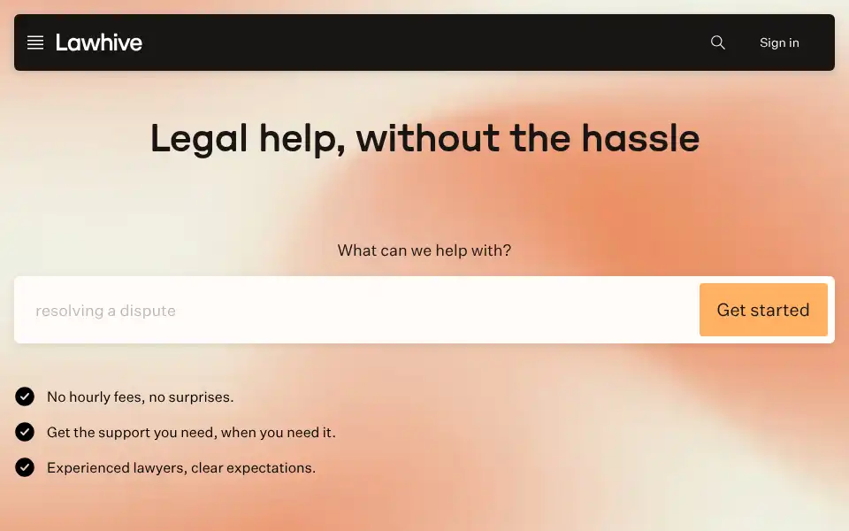Screenshot of lawhive.com