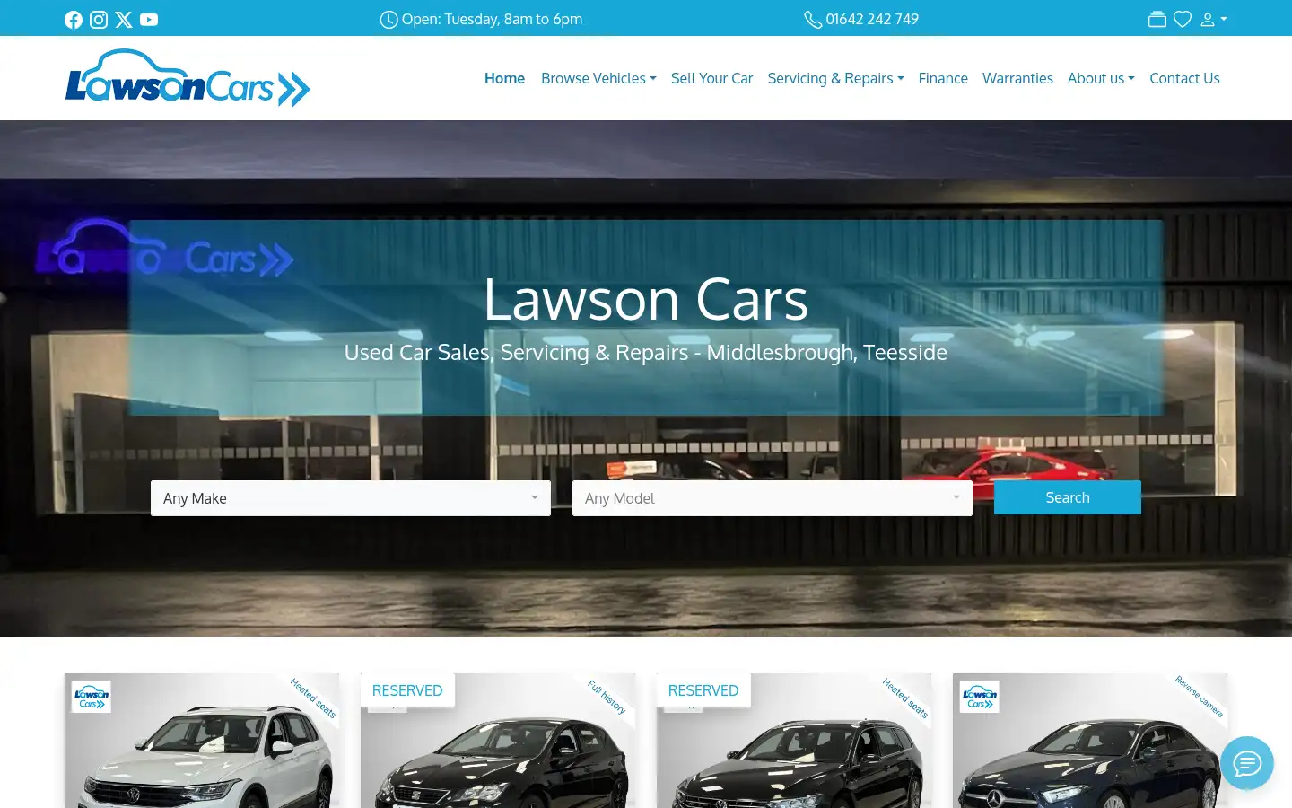 Screenshot of lawson-cars.co.uk