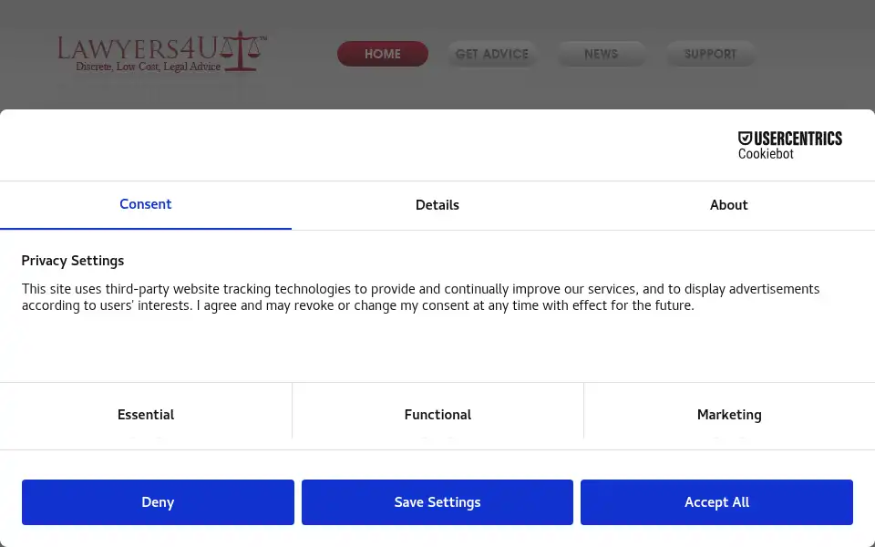 Screenshot of lawyers4u.org