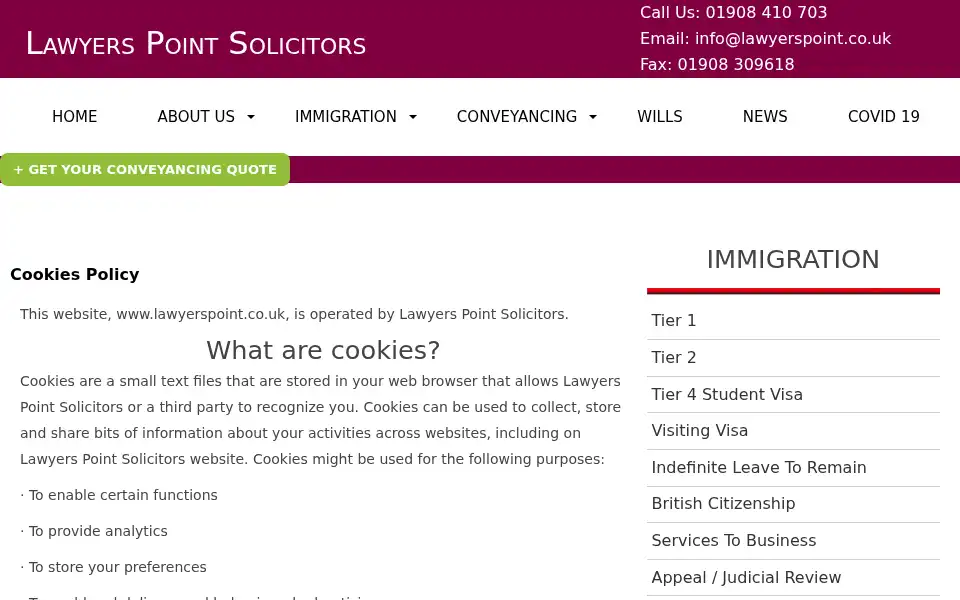 Screenshot of lawyerspoint.co.uk