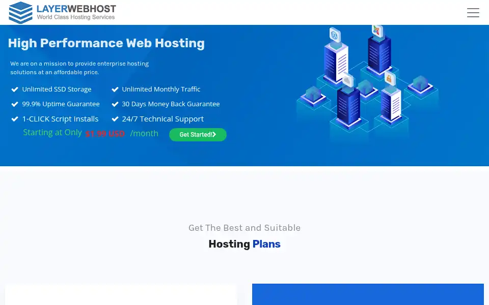 Screenshot of layerwebhost.com