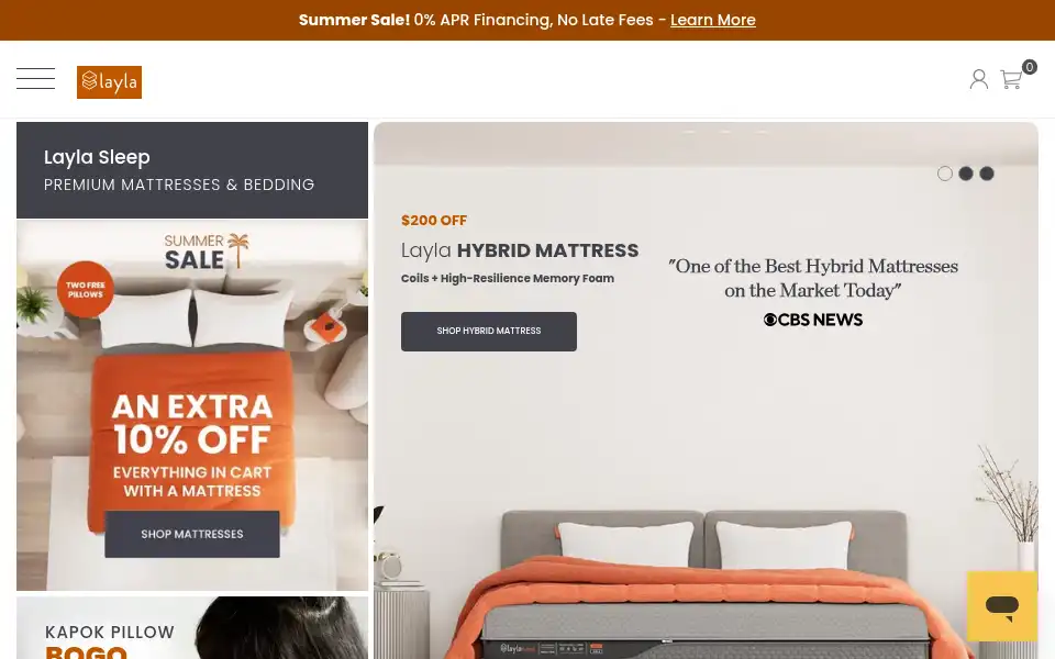 Screenshot of laylasleep.com