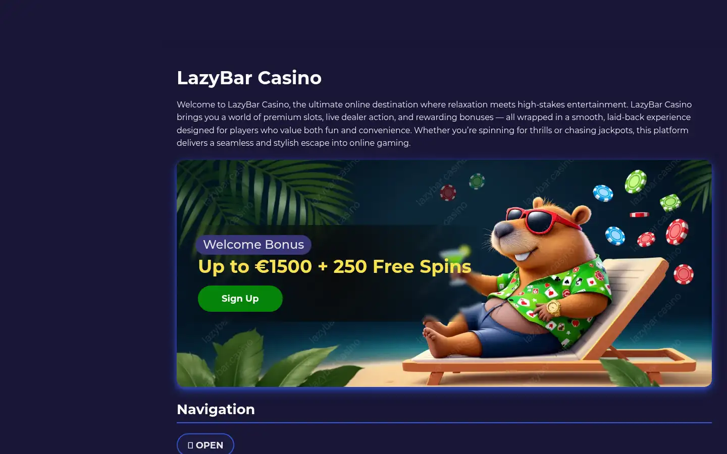 Screenshot of lazybar.casino