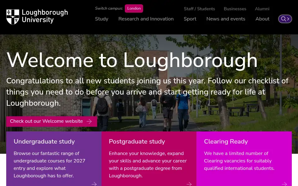 Screenshot of lboro.ac.uk