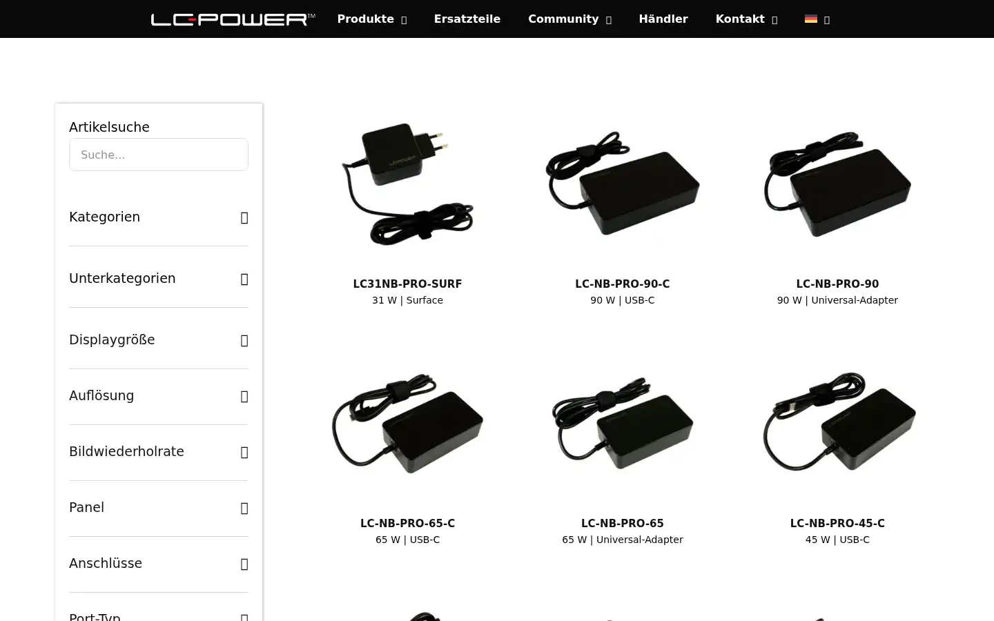 Screenshot of lc-power.com