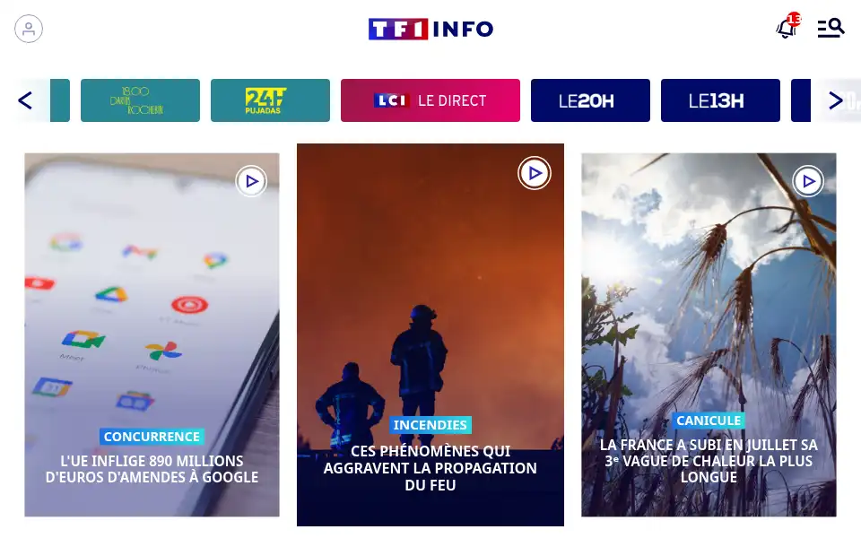 Screenshot of lci.fr