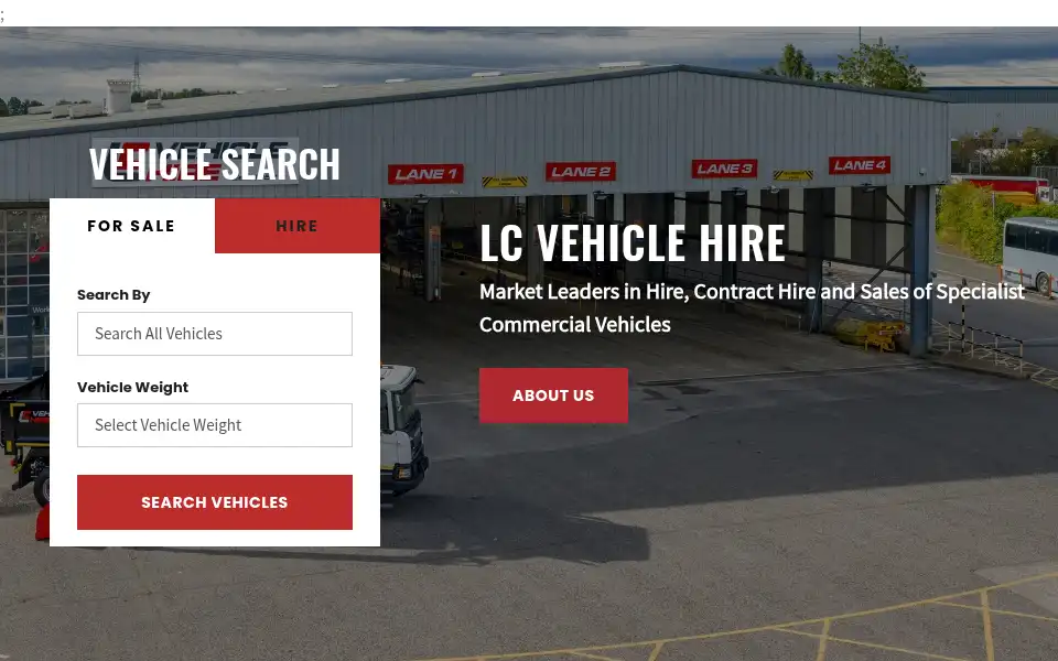 Screenshot of lcvehiclehire.com