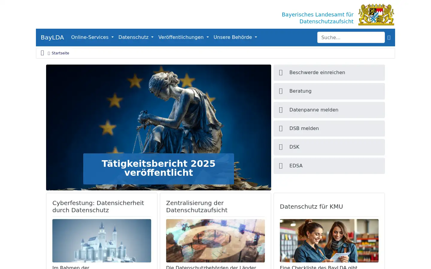 Screenshot of lda.bayern.de