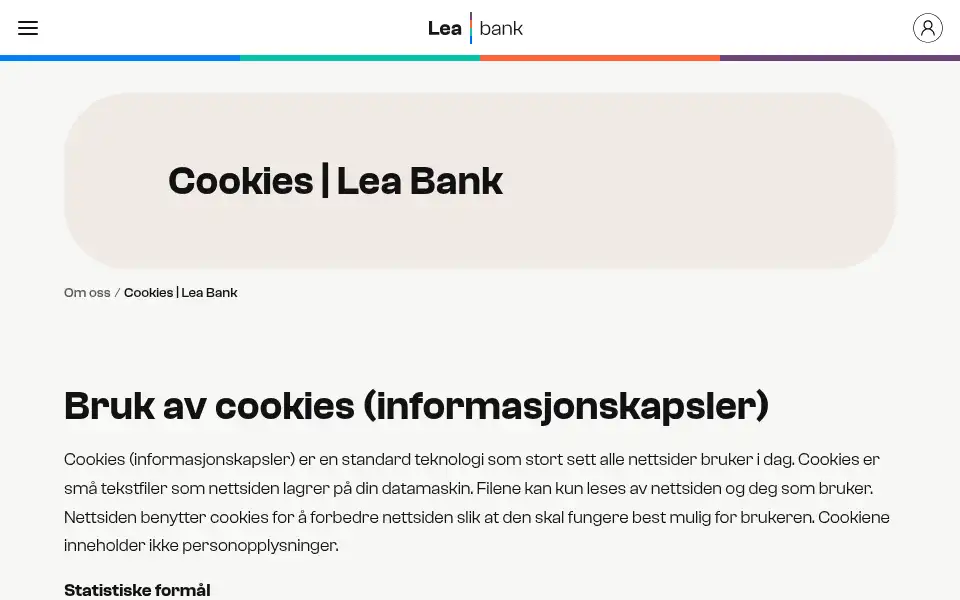 Screenshot of leabank.no