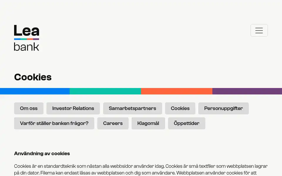 Screenshot of leabank.se