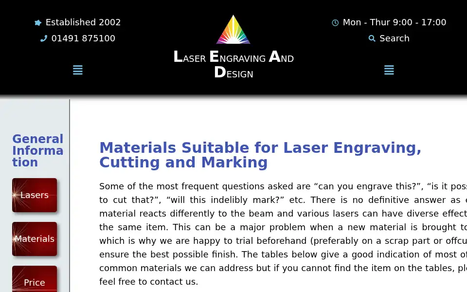 Screenshot of lead-uk.co.uk