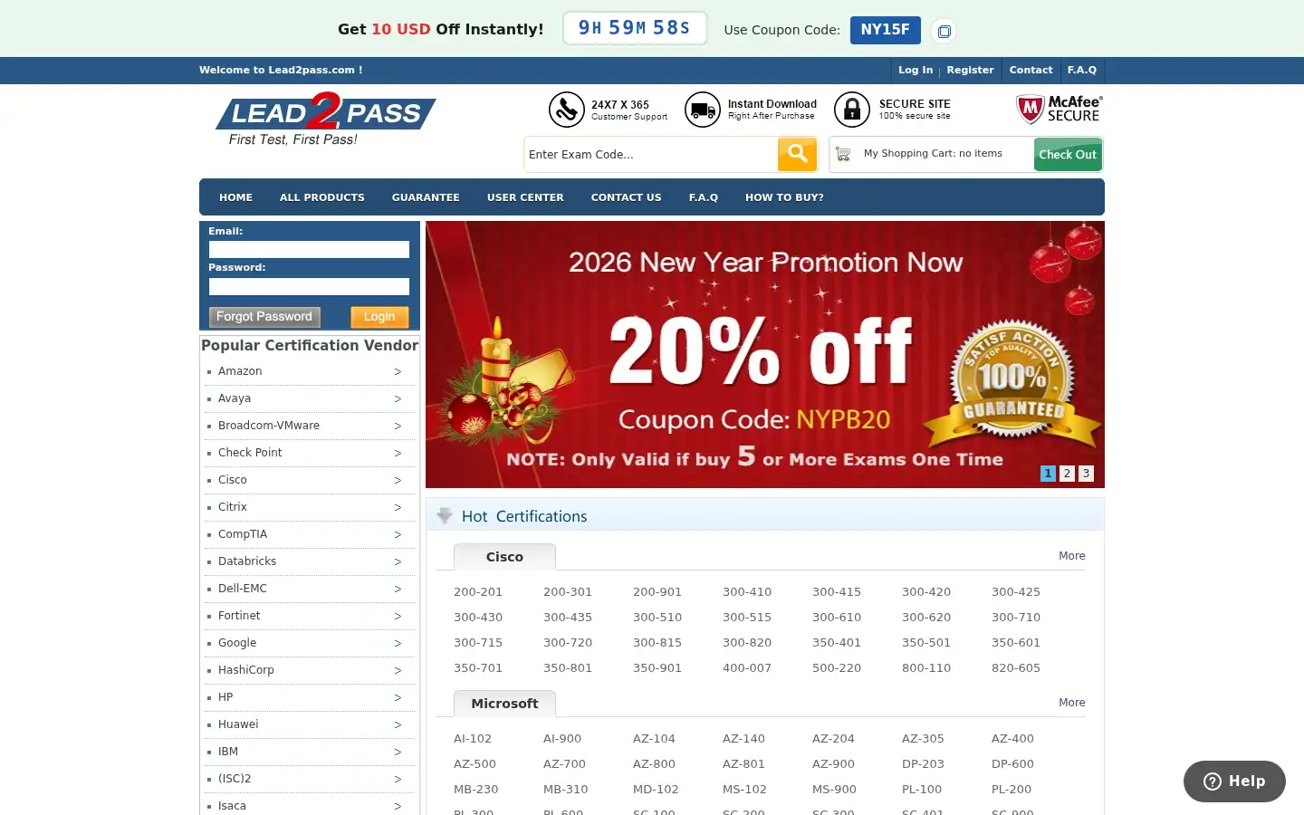 Screenshot of lead2pass.com