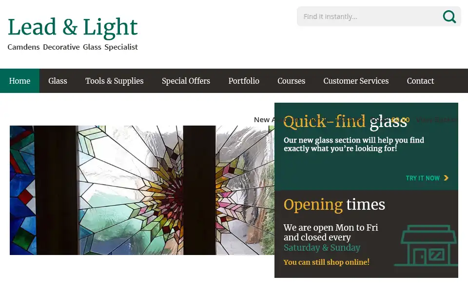 Screenshot of leadandlight.co.uk