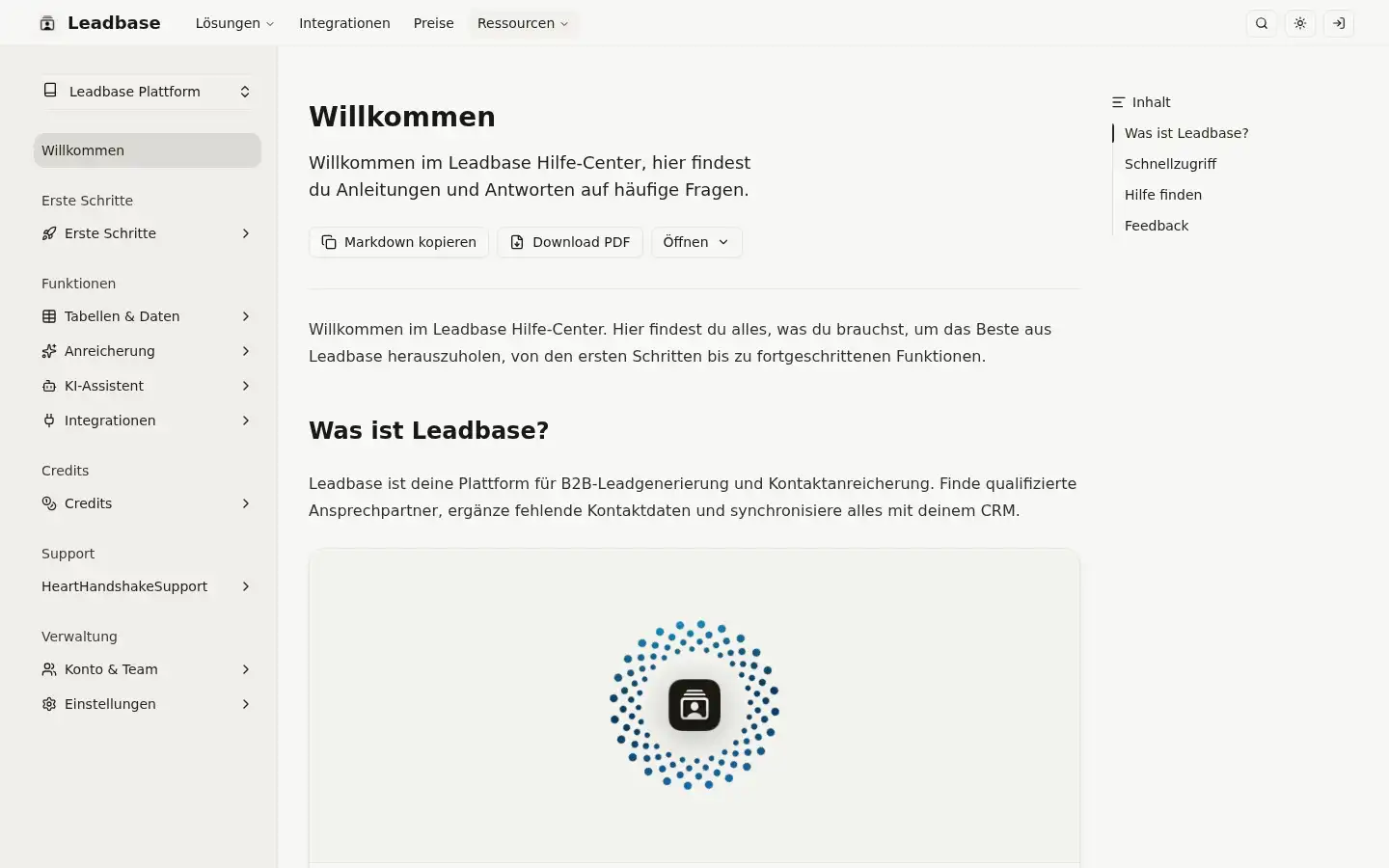 Screenshot of leadbase.io