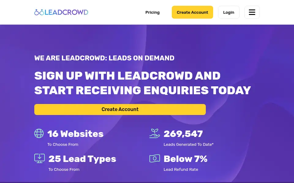 Screenshot of leadcrowd.com
