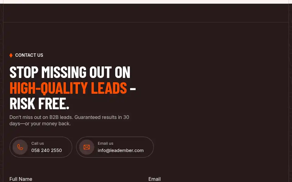 Screenshot of leadember.com