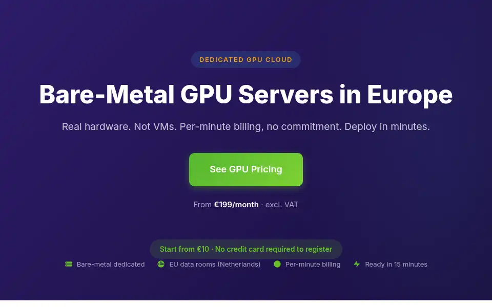 Screenshot of leadergpu.com