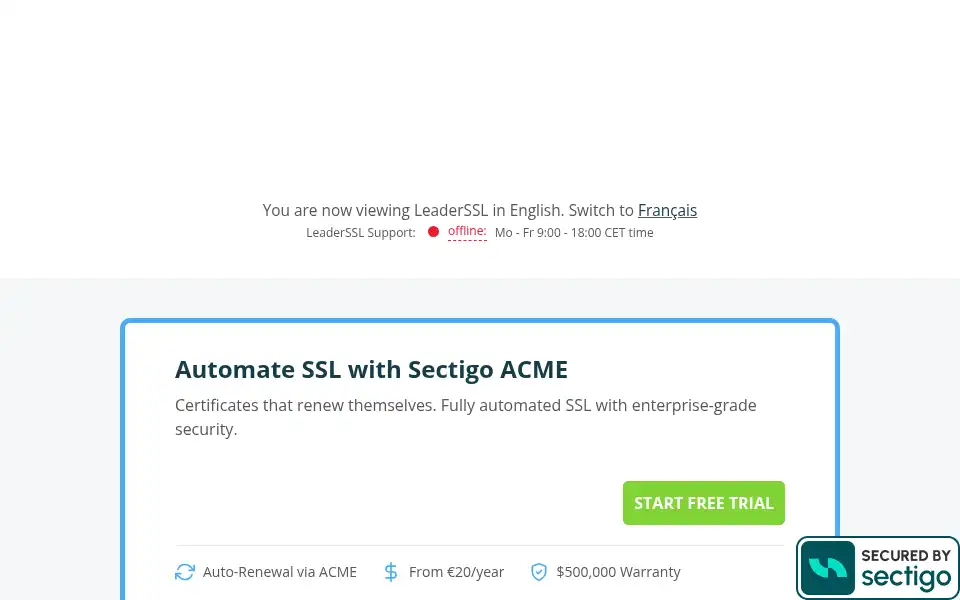 Screenshot of leaderssl.com