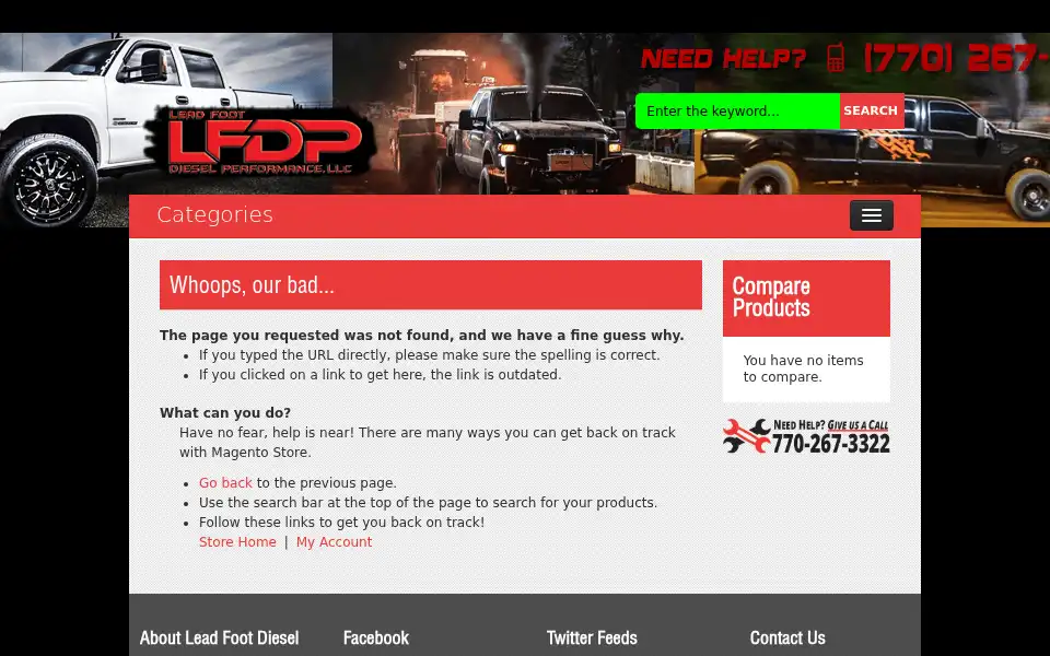 Screenshot of leadfootdiesel.com