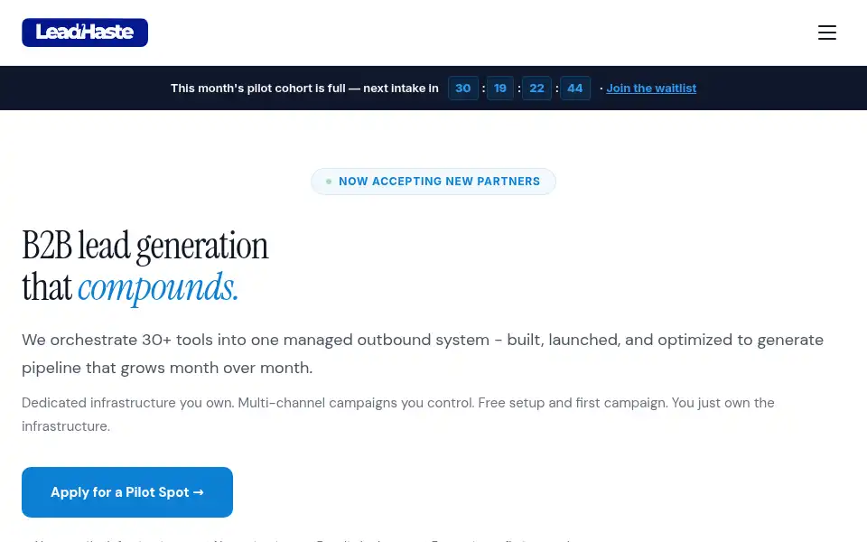 Screenshot of leadhaste.com