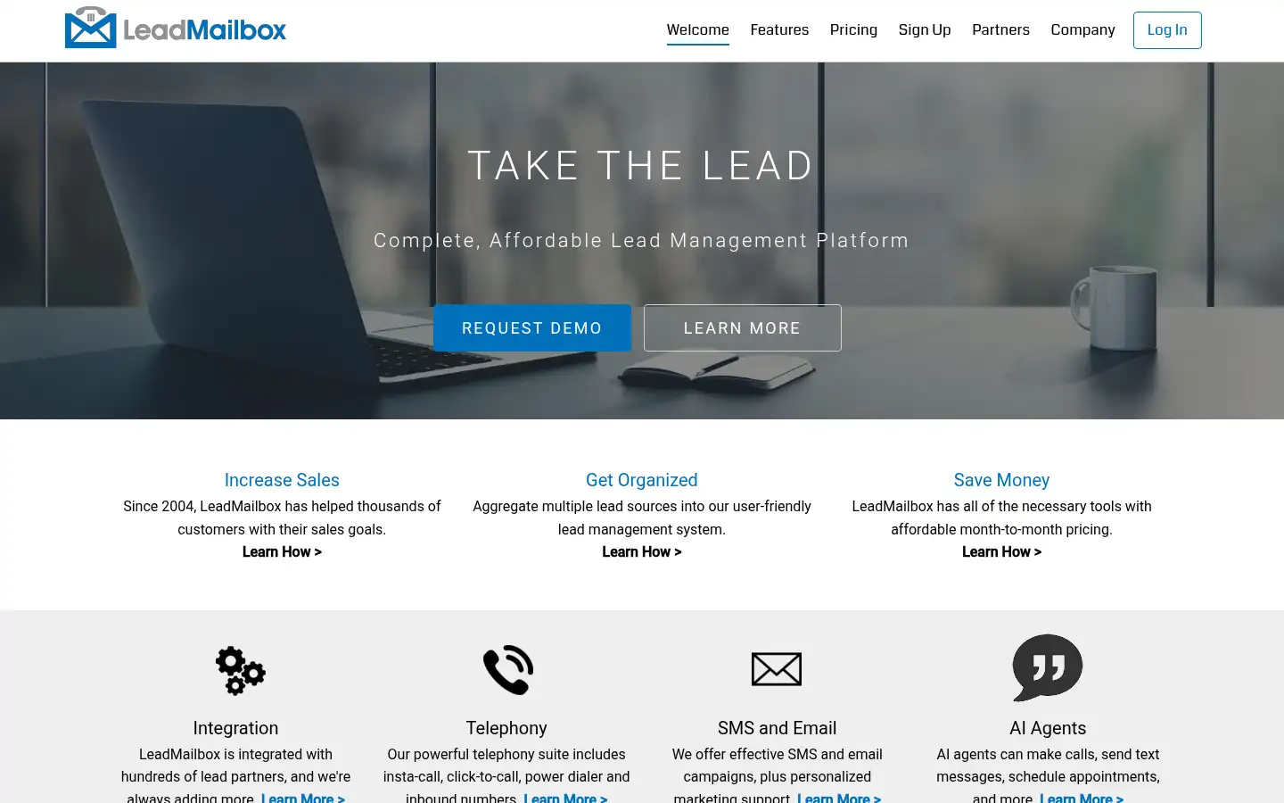 Screenshot of leadmailbox.com