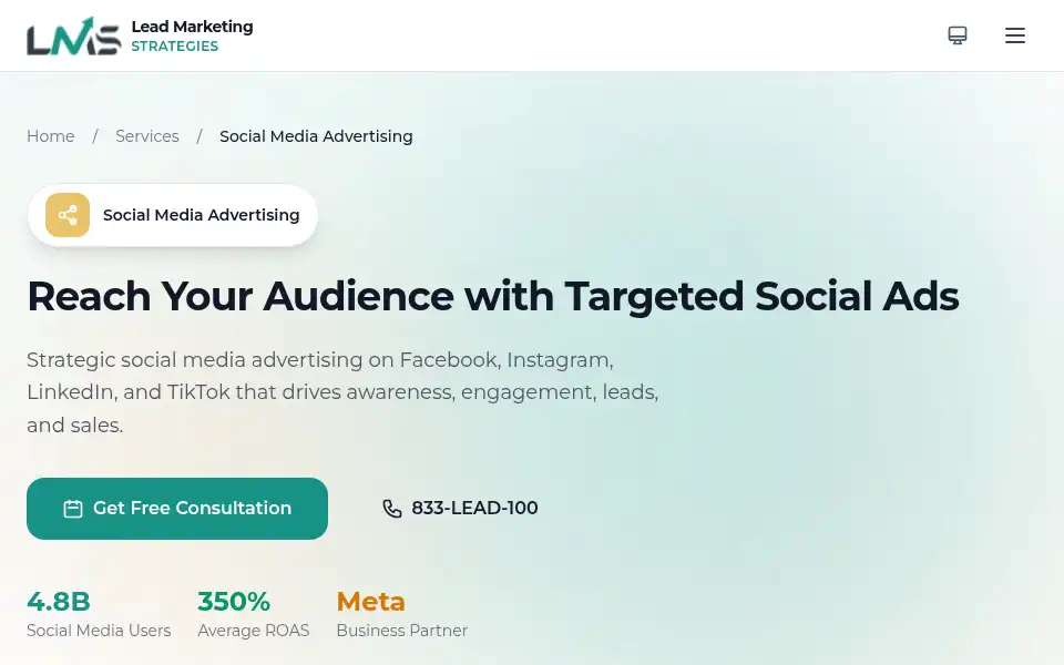 Screenshot of leadmarketingstrategies.com