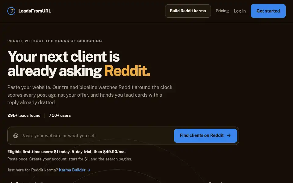 Screenshot of leadsfromurl.com