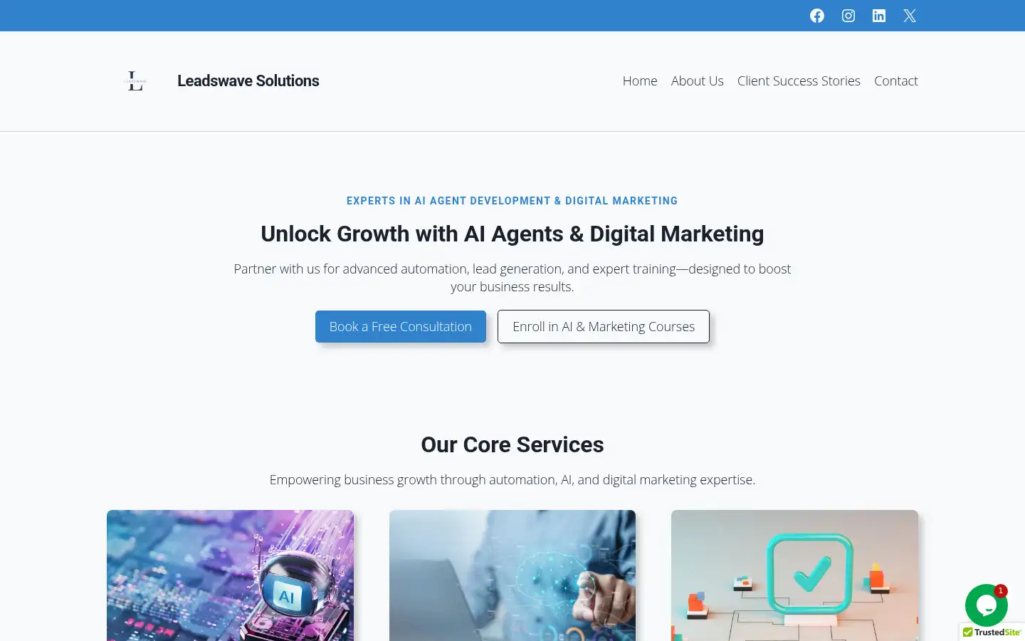 Screenshot of leadswavesolutions.com