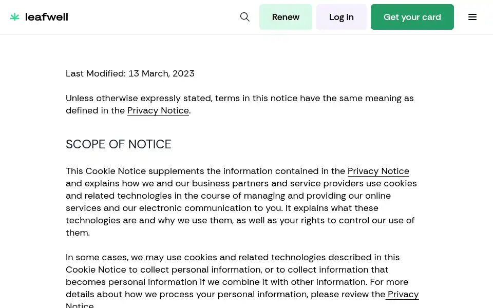Screenshot of leafwell.com