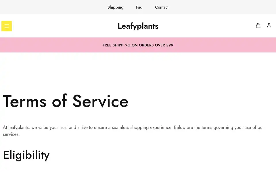 Screenshot of leafyplants.co.uk