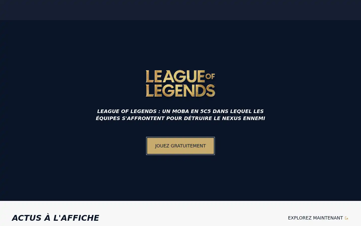 Screenshot of leagueoflegends.com