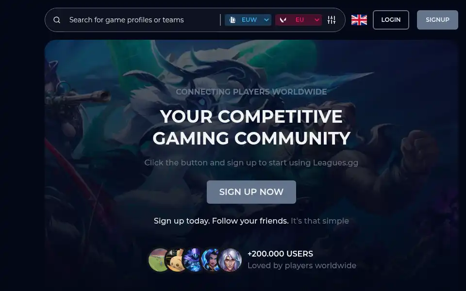 Screenshot of leagues.gg