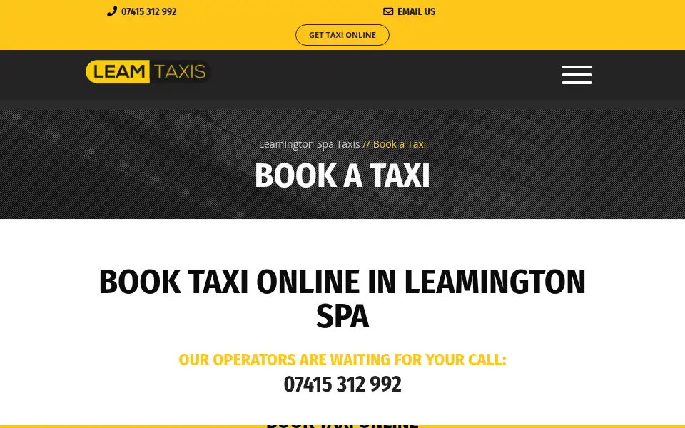 Screenshot of leamingtonspa-taxis.co.uk