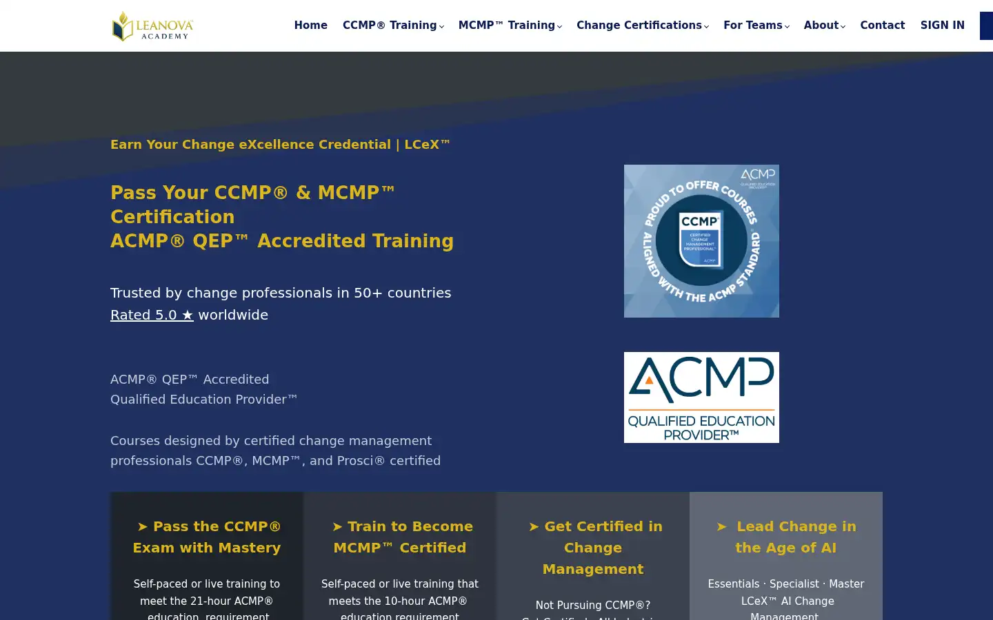 Screenshot of leanovaacademy.com